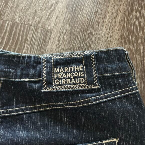 Vintage Marithé François Girbaud Denim Micro Mini Skirt Size 31 Y2K Graphic Logo - Picture 5 of 14